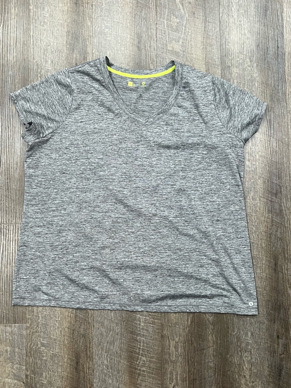 Plus size dry fit Heather Gray V-Neck Active Tee